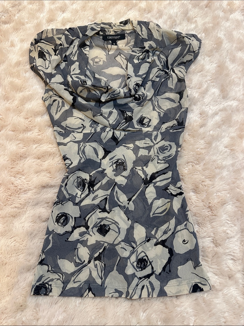 🌹🌹Karen Kane Gray & Cream Floral Top